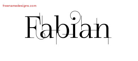 Decorated Name Tattoo Designs Fabian Free Lettering