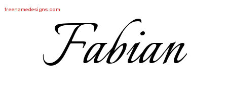 Calligraphic Name Tattoo Designs Fabian Free Graphic