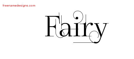 Decorated Name Tattoo Designs Fairy Free
