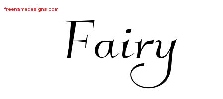Elegant Name Tattoo Designs Fairy Free Graphic
