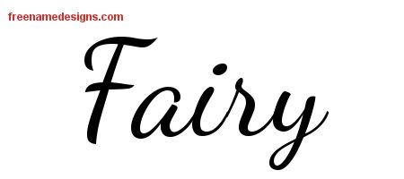 Lively Script Name Tattoo Designs Fairy Free Printout