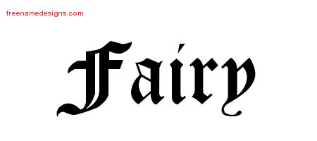 Blackletter Name Tattoo Designs Fairy Graphic Download