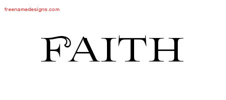 Flourishes Name Tattoo Designs Faith Printable