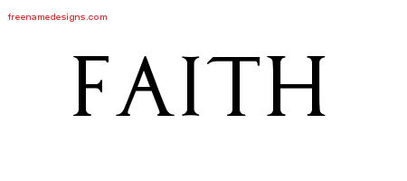 Regal Victorian Name Tattoo Designs Faith Graphic Download