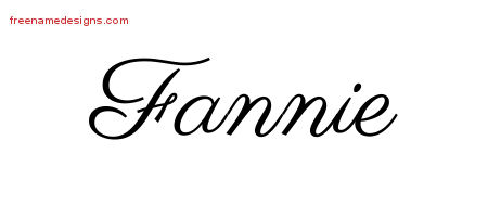 Classic Name Tattoo Designs Fannie Graphic Download