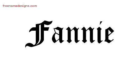 Blackletter Name Tattoo Designs Fannie Graphic Download