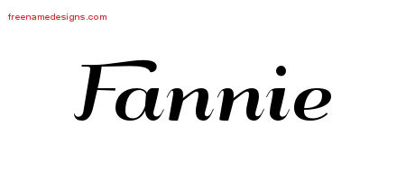 Art Deco Name Tattoo Designs Fannie Printable