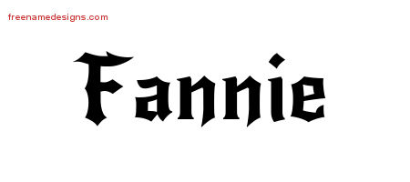 Gothic Name Tattoo Designs Fannie Free Graphic