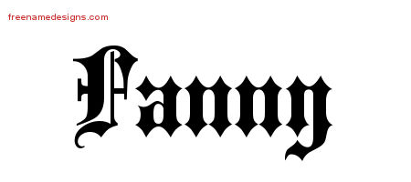 Old English Name Tattoo Designs Fanny Free