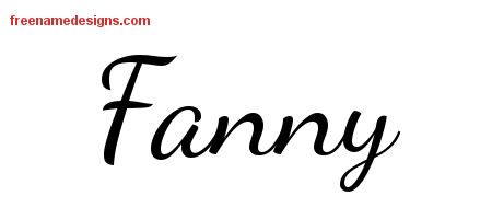 Lively Script Name Tattoo Designs Fanny Free Printout