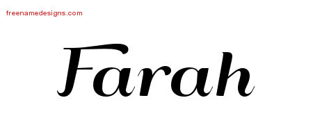Art Deco Name Tattoo Designs Farah Printable