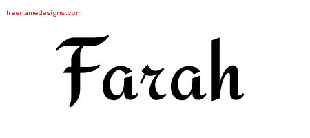 Calligraphic Stylish Name Tattoo Designs Farah Download Free