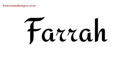 Calligraphic Stylish Name Tattoo Designs Farrah Download Free