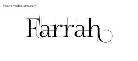 Decorated Name Tattoo Designs Farrah Free