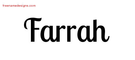 Handwritten Name Tattoo Designs Farrah Free Download