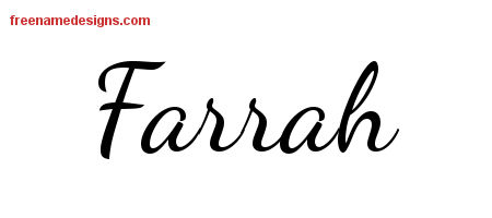 Lively Script Name Tattoo Designs Farrah Free Printout