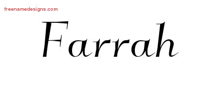 Elegant Name Tattoo Designs Farrah Free Graphic