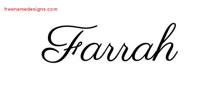 Classic Name Tattoo Designs Farrah Graphic Download
