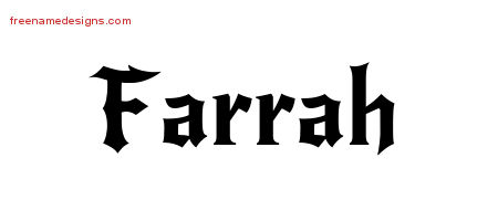 Gothic Name Tattoo Designs Farrah Free Graphic