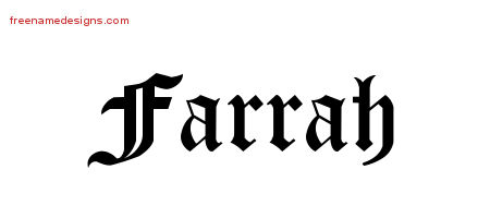 Blackletter Name Tattoo Designs Farrah Graphic Download