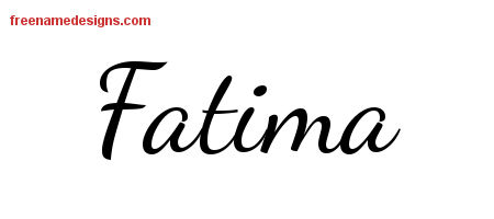 Lively Script Name Tattoo Designs Fatima Free Printout