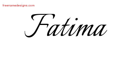 Calligraphic Name Tattoo Designs Fatima Download Free