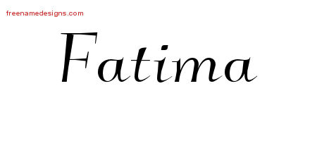 Elegant Name Tattoo Designs Fatima Free Graphic