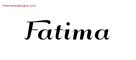 Art Deco Name Tattoo Designs Fatima Printable