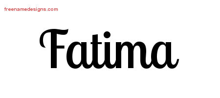 Handwritten Name Tattoo Designs Fatima Free Download