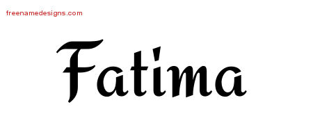 Calligraphic Stylish Name Tattoo Designs Fatima Download Free