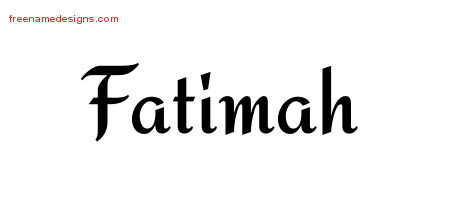 Calligraphic Stylish Name Tattoo Designs Fatimah Download Free
