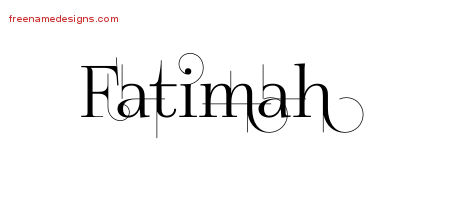 Decorated Name Tattoo Designs Fatimah Free