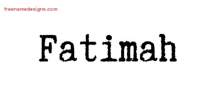 Typewriter Name Tattoo Designs Fatimah Free Download