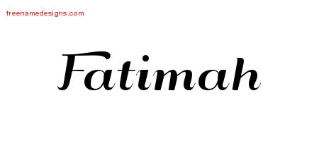 Art Deco Name Tattoo Designs Fatimah Printable