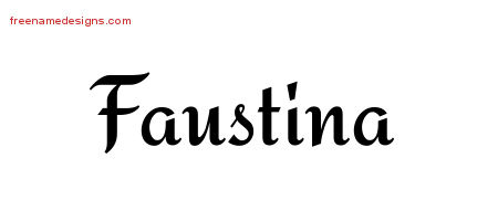 Calligraphic Stylish Name Tattoo Designs Faustina Download Free