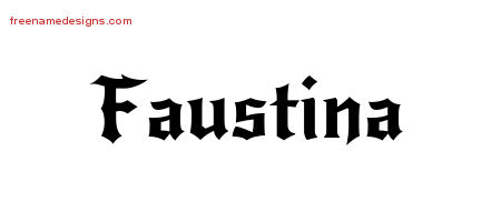 Gothic Name Tattoo Designs Faustina Free Graphic
