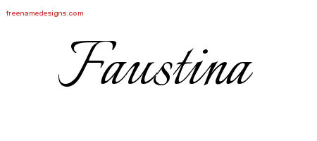 Calligraphic Name Tattoo Designs Faustina Download Free