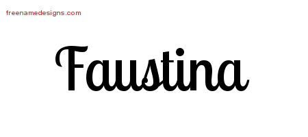 Handwritten Name Tattoo Designs Faustina Free Download