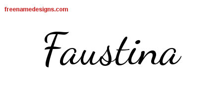 Lively Script Name Tattoo Designs Faustina Free Printout