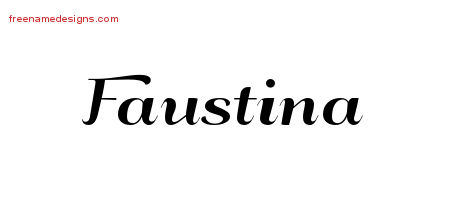 Art Deco Name Tattoo Designs Faustina Printable