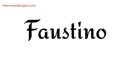 Calligraphic Stylish Name Tattoo Designs Faustino Free Graphic