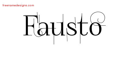 Decorated Name Tattoo Designs Fausto Free Lettering