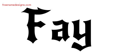 Gothic Name Tattoo Designs Fay Free Graphic