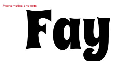 Groovy Name Tattoo Designs Fay Free Lettering