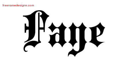 Old English Name Tattoo Designs Faye Free