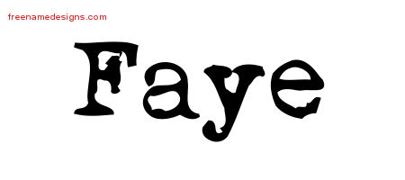 Vintage Writer Name Tattoo Designs Faye Free Lettering