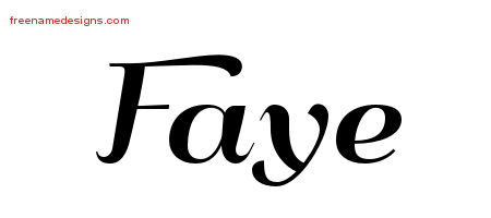 Art Deco Name Tattoo Designs Faye Printable