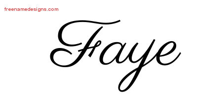 Classic Name Tattoo Designs Faye Graphic Download