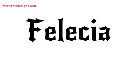 Gothic Name Tattoo Designs Felecia Free Graphic