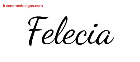 Lively Script Name Tattoo Designs Felecia Free Printout